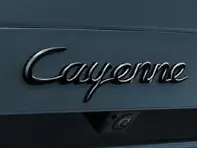 'Cayenne' rear lid badge, in Black (high-gloss). Porsche 9YA Cayenne E-Hybrid - 9Y004487004041, 9Y004487004