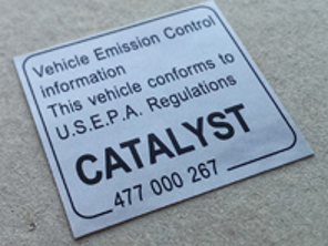 Calcomanía del convertidor catalítico. Porsche 911/924/928/944/968/Boxster - 477000267