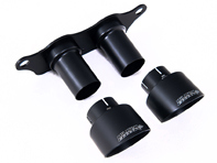 Milltek GT-100 cerakote black tailpipe trims. Porsche 991.2 GT3 / GT3 RS