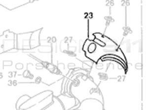 Escudo térmico del gato de escape derecho. Porsche 993 turbo