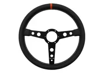 Lenkrad 130R-Serie, Vollnarbenleder, mit orangefarbenem Blinker, 350 mm. Porsche 911 / 964 / 993 / 924 / 944 / 968 / 928 - 74142, 74143