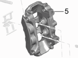 Remklauw, ACHTER. Porsche 991.1 (I450) - 99135242530, 99135242531, 99135242630, 99135242631