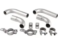 Exhaust Pipe and Clamp, Stainless Steel. Porsche 356B / 356C - 1620705010, 92.304S, 92304s, 611611100700, 61611122103, 61611125701, 61611125501, 61611122303, 61611102500 - 1620705010