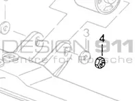 Sicherungsmutter der Getriebehalterungs-Lagerhalterung mit Sechskantschraube. Porsche 964 C4 / 993 C4 / 993 C4S / 993 Turbo MANUELL - 90091003109, 90091003101