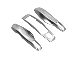 Coque de clé avec cadre de commutateur central chromé. Porsche 991 / 958 Cayenne / 970 Panamera / 981 Boxster/Cayman / Macan / 718 Boxster/Cayman