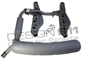 Paquete de escape e intercambiadores de calor para Porsche 911 3.2L 1984-89 - 91122092201, 91133091104, 93011115701, 93011116302, 91111118700, 91111118802, 91111118903, 91122092100
