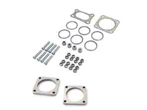 Catalytic converter repair flanges and mounting hardware kit. Porsche 964 C2 / C4 / RS - 96411104205, 96411321310, 96411321306, 96411321316, 96411321317, 96421103905, 96421103932 - 9M96411104205