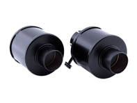 Boîtier de chauffage, noir - Paire. Porsche 356B / 356C - 64421102505, 64421102605, 1623200570, 1623200580 - 9230002b, 1623200570, 1623200580, 92.003, 92.004