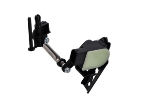 Système de mise à niveau automatique avec tringlerie. De face. Porsche 970 Panamera - 97034302103, 97034302203, 97034302103/1, 97034302203/1, 97034302103/2, 97034302203/2 - KD-771-6, KPS-771-7, RH-3714, RH-3715