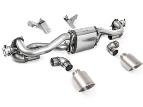 Silenciador trasero de escape deportivo Milltek con embellecedores de titanio. Porsche 718 Cayman GT4 / Boxster GTS 4.0L - 982251053E, 982251053K, 982251053F, 982251053H, 982251053D, 982251053G - SSXPO159