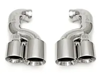 Auspuff-Endrohre Deluxe Quad Style in poliertem Chrom. Porsche Cayenne 957 V8 S/GTS - 95511125160, 95511125260, 95511125140, 95511125171, 95511125240, 95511125271