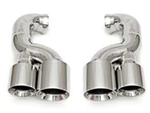 Auspuff-Endrohre Deluxe Quad Style in poliertem Chrom. Porsche Cayenne 957 V8 S/GTS - 95511125160, 95511125260, 95511125140, 95511125171, 95511125240, 95511125271