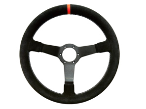 Lenkrad Eau Rouge Track Suede mit orangefarbenem Blinker 350 mm. Porsche 911 / 964 / 993 / 924 / 944 / 968 / 928 - 74104