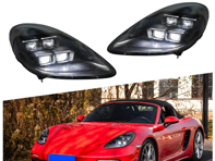 Upgrade fari a LED - Stile HD-Matrix - per Porsche 718 (982) Boxster / Cayman 2017>> con guida a sinistra e a destra - 98204490011 - 982925019/20LL