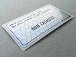 Autocollant non catalyseur. Porsche 911 / 924 / 928 / 944 / 968 / Boxster - 477000268