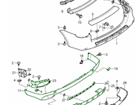 Kit spoiler inferior parachoques trasero. Porsche 957 Cayena - 95550552107G2X, 95550552108G2X, 95550552109G2X
