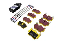 EBC Yellow Brake Pad Kit - Includes Stainless Steel Brake Hoses & 500ml Super Dot 4 Brake Fluid. Porsche 987.2 Cayman S 2010-12 - 99735139305, 99735193907, 98635293910, 98635293911, 99635513901, 99635513903, 99635513904, 98735563700, 98735563701, 98735563702 - PLK1097