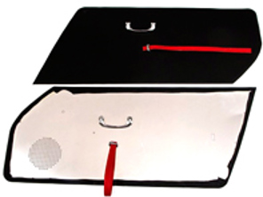 Panneaux de porte en aluminium clair avec sangles de traction ROUGES, poignées chromées RS/ST/ RSR - 96455583320, 133