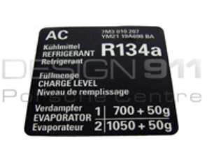 Adesivo Condizionatore d'aria. Porsche Caienna - 95570114100, 95570114101