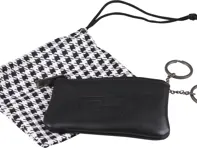 Pochette à clés classique en cuir avec intérieur en tissu à carreaux, SSI. - SSI002