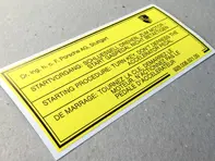 Starting procedure decal. Porsche 911 / 928 (1977 – 1989) - 92800652100