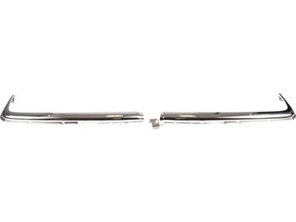 Front bumper cover trim set chrome. Mercedes SL R107 / SLC C107 *Dansk - 1078850601, 1078850602 - A1078850601, A1078850602