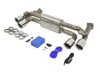 Silencieux d'échappement / système d'échappement de course commutable sport en titane DesignTek. Porsche991.2