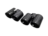 Auspuffendrohre in Satinschwarz. DesignTek für Porsche 997