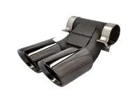 DesignTek Auspuff-Endrohre in gebürstetem Schwarz für Porsche 981 / 981C - 98111126100, 98111136100, 98111136160, 98111136161, 98111136162, 98111196100, 98111196101, 98111196102