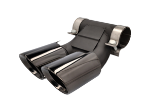 DesignTek Auspuff-Endrohre in gebürstetem Schwarz für Porsche 981 / 981C - 98111126100, 98111136100, 98111136160, 98111136161, 98111136162, 98111196100, 98111196101, 98111196102