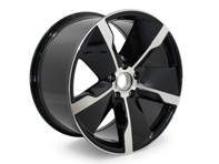 21-Zoll-Leichtmetallfelge im exklusiven Design hinten in Jet Black Metallic für Porsche Taycan - 9J1601025RC9X, 9J1601025ADC9X, 9J1601025, 9J1601025QC9X, 9J1601025ACC9X