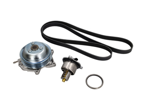 Wasserpumpe, Keilriemen und Thermostat-Kit. Porsche 718 Boxster S / GTS 2,5 l / 718 Cayman S / GTS 2,5 l - 9A210605002, 9A210605001, 9A210605003, 9A110622603, 9A110622602, 9A712111000, 0PB121110A, 0PB121688, 9A210222500