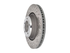 Brake Disc Rotor Rear, Lightweight drilled-dimpled, 380x30mm. Porsche 981 Cayman GT4 - 98135240780, 98135240880, 9GT615601F, 9GT615602F, 98135240781, 98135240881 - PRL41987, PRR42087