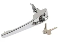 Door handle with lock cylinder and key, Chrome. Porsche 911/912 68-69 - 90153106121, 90153106221 - 1687101270, 1687101280