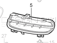 Grille de pare-chocs avant. Porsche 997.2 C2/C2S - 9975055630401C, 9975055640401C