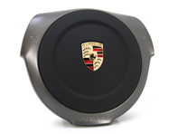 Unité d'airbag de volant sport, en cuir. Porsche 987 Boxster / 987 Cayman / 997.2 - 99780308927A34, 99780308927, 99780308932A34, 99780308922A34