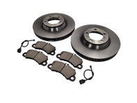 FRONT Brake Pads and Brake Disc Package. Porsche Cayenne 9YA Disc size 350mm x 34mm - 9Y0615301, 9Y0615302, 9Y0698151T, 9Y0907253E