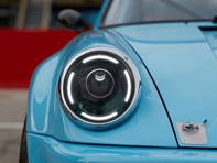 LED headlamp set with gloss black reflector bowl RHD. Porsche 911 / 964 - 91163111202, 91163102300, 91163111200