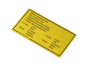 Sticker Tyre Pressure Porsche 944 S2 / 964 - 96470128700 - 1601502700