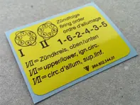 Decalcomania ordine di accensione per Porsche 964 / 993 (1989 – 1998) - 96460254401