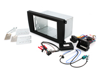 Installation kit with black double DIN fascia. Porsche 957 Cayenne 2002-10