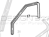 Door Seal. Porsche 924S / 944 / 968 - 94455503101, 94455503201