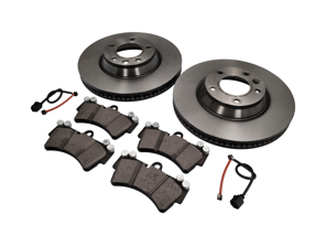 Front Brake Pads and Brake Disc Package. Porsche Cayenne 955 V8 - 95535140151, 95535140251, 95535193916, 95561236502
