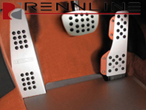 Rennline Aluminium 3-teiliges Pedalset Gummigriff. Porsche 911/912/930 Targa+Cabio 964/993 TIPTRONIC - P70.62.51, P706251