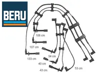 Ontsteking HT-kabelset. Porsche 911 3.2L 1985-89 - 91160201103, 91160201203, 91160201104 - ZE744, ZE744
