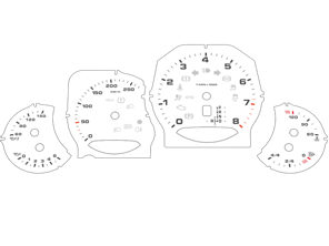 Cadran réglé, KMH. Porsche 958.2 Cayenne / Cayenne S / Cayenne GTS