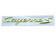 Stemma per cofano posteriore 'CAYENNE S' in cromo e verde acido per Porsche 958 Cayenne S HYBRID - 95855967551, 95855967550