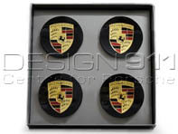Copricerchi con stemma colorato per Porsche 718 Boxster / Cayman / Panamera / 958 Cayenne (Set di 4) - 00004460532, 99704460047, 00004460722
