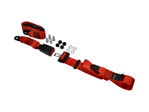 Statischer 2-Punkt-Beckengurt hinten in Rot (2er-Set). Porsche 911 78-89 / 964 / 993 / 968 / 924 / 944 - 47785779570B, 911116