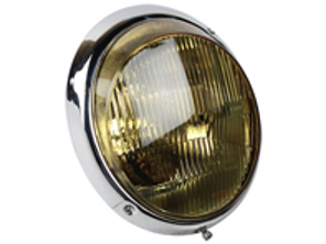 Scheinwerfer mit Chromrand und gelbem Glas, E-geprüft Porsche 911 / 964 (nicht höhenverstellbar) LHD CARS - 91163110101 - 1695100500